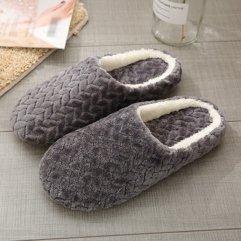 Womens Men Winter slippers Cat Plush Indoor Soft Anti-Slip House Warm Shoes