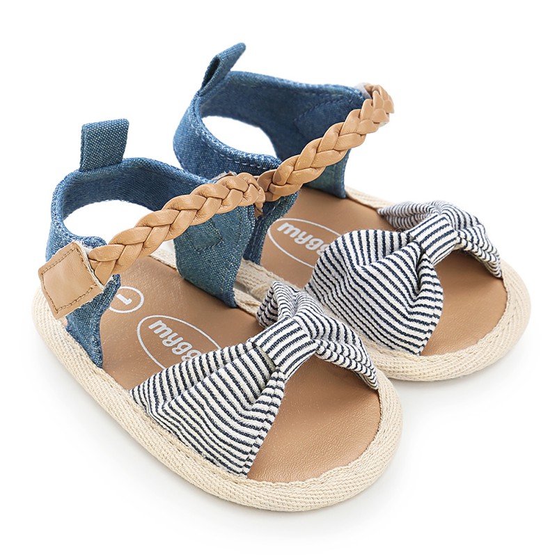 Niñas Lona Con Moño Sandalias De Verano Playa Zapatos Bebé Zapatos para  Caminar Moda | eBay